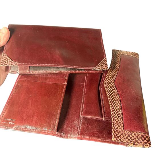 Handcrafted Women's Lambskin Leather Wallet Clutch Brown Vintage Elegance - Picture 11 of 13